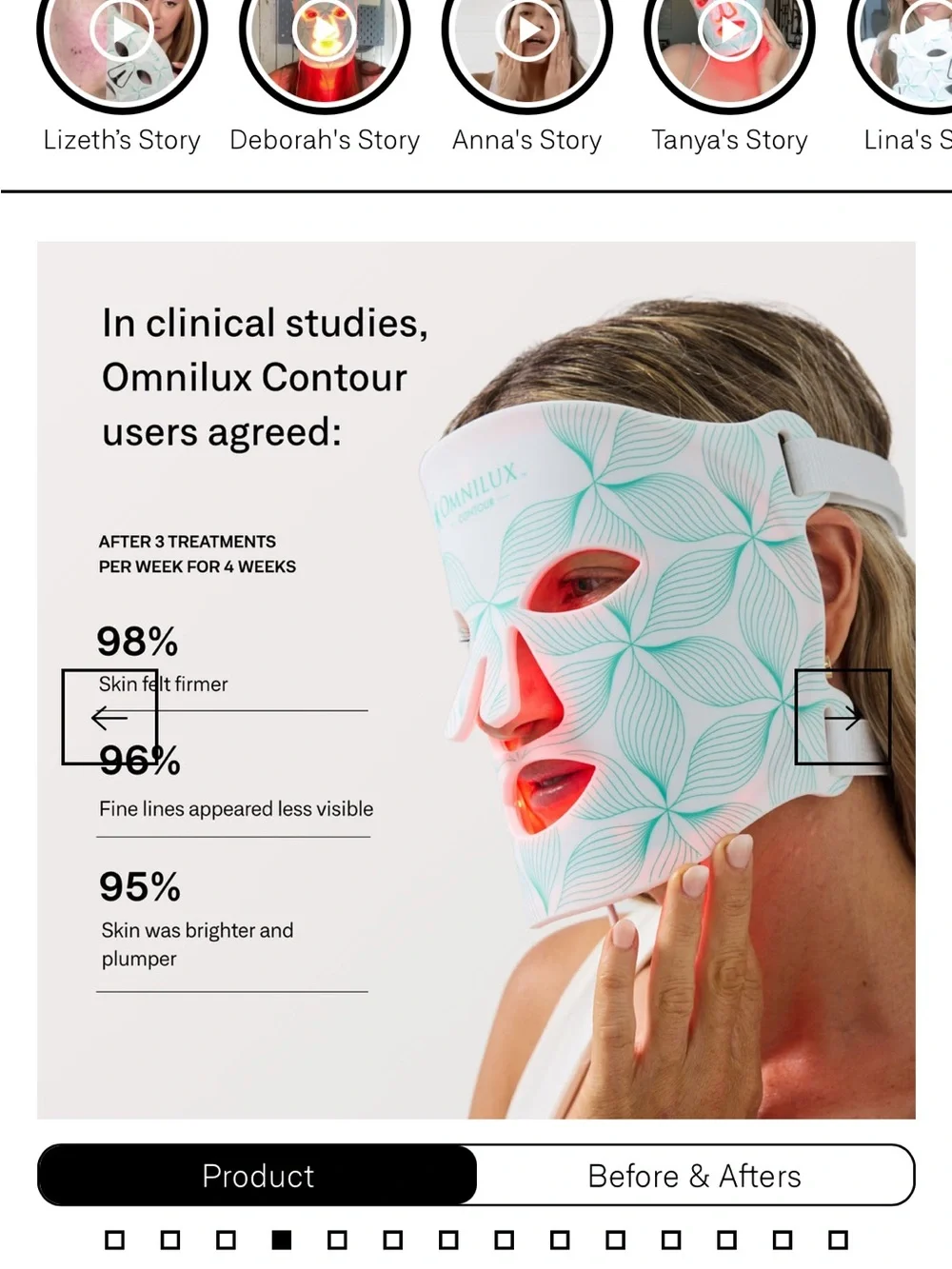 Omnilux Contour Face LED Mask — Pink with Teal Pattern